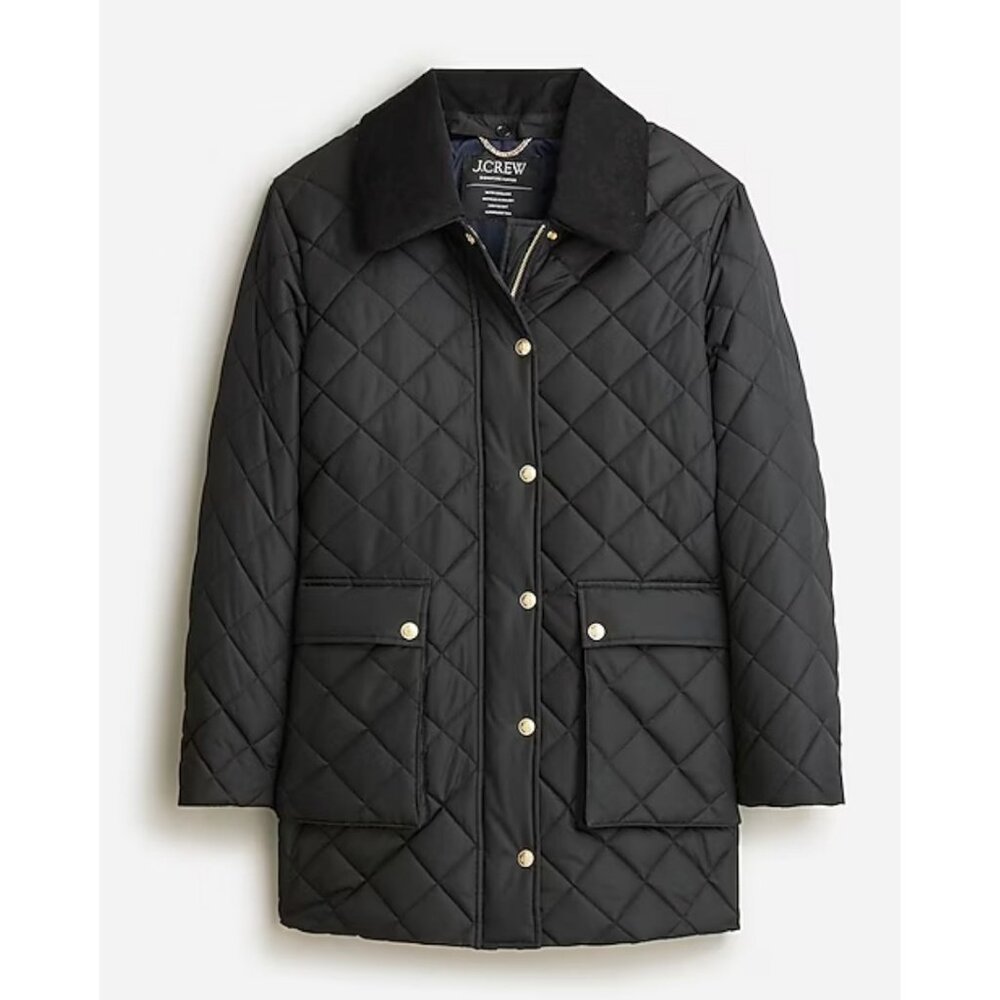 J.Crew $248 Heritage Quilted Barn Jacket Primaloft Black Size 2X BT827
